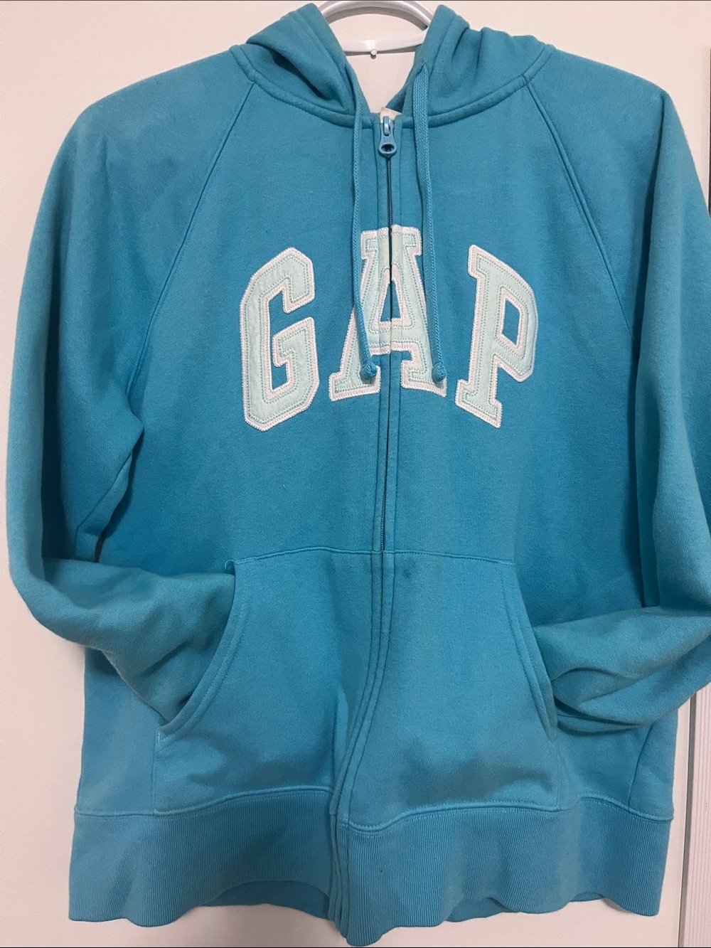 GAP Teal Zip-Up Hoodie with Logo